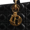 Dior Lady Dior Large Cannage Leather 2Way Handbag in Black Secondhand