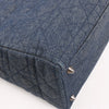 Dior Lady Dior Dennim x Leather Cannage Large Handbag in Navy Blue Secondhand