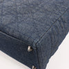 Dior Lady Dior Dennim x Leather Cannage Large Handbag in Navy Blue Secondhand