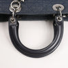 Dior Lady Dior Dennim x Leather Cannage Large Handbag in Navy Blue Secondhand