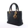 Dior Lady Dior Cannage Nylon Handbag in Black Secondhand