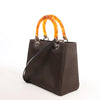 Secondhand Dior Lady Dior Cannage Nylon x Leather 2Way Handbag in Brown