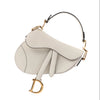 Dior Saddle Mini Bag Leather Handbag in Ecru Secondhand