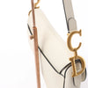 Dior Saddle Classic Bag Canvas Shoulder Bag in White Secondhand