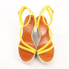 Christian Louboutin MAFALDINA ZEPPA Patent Leather Spike Studs Wedge Sole Espadrilles Sandals in Yellow, Size 39 EU Secondhand