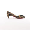 Christian Louboutin Tiger Print Raffia Bow Heels in Brown x Black, Size 39 EU Secondhand