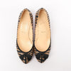 Christian Louboutin Tiger Print Raffia Bow Heels in Brown x Black, Size 39 EU Secondhand