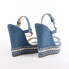 Christian Louboutin Katacrow Denim Wedge Sole Sandals in Blue, Size 38 EU Secondhand