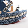Christian Louboutin Katacrow Denim Wedge Sole Sandals in Blue, Size 38 EU Secondhand