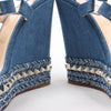 Christian Louboutin Katacrow Denim Wedge Sole Sandals in Blue, Size 38 EU Secondhand
