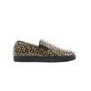 Secondhand Christian Louboutin Roller Boat Spike Studs Patent Leather Slip-on in Brown x Green, Size 42 EU