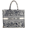 Dior Toile Doo JUY Embroidery Book Large Canvas Tote Bag in Navy Blue Secondhand