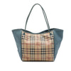 Burberry Small Haymarket Check Coated Canvas and Calfskin Canterbury Tote Secondhand