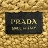 Prada Large Raffia Effect Crochet Embroidered Logo Tote Secondhand