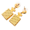Chanel Gold Plated Faux Pearl and Strass CC Perfume Bottle Drop Earrings Secondhand