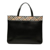 Burberry Nova Check Canvas Trimmed Leather Satchel Secondhand