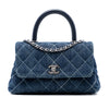 Chanel Small Quilted Denim Coco Top Handle Bag Secondhand