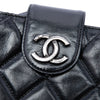 Chanel Quilted Glazed Calfskin Coco Pleats Chain Clutch Secondhand