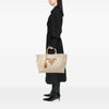 Prada Large Linen and Vitello Logo Tote Secondhand