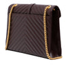 Saint Laurent Large Chevron Grain de Poudre Monogram Envelope Bag Secondhand