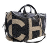 Chanel Large Coated Canvas Camellia Maxi Logo Bowling Bag Secondhand