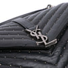 Saint Laurent Medium Chevron Studded Lambskin Monogram College Satchel Secondhand