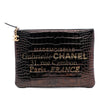Chanel Medium Croc Embossed Calfskin Mademoiselle Gabrielle Signature Pouch Secondhand