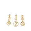 Louis Vuitton Gold Plated Crazy In Lock Drop Push Back Earring Set Secondhand