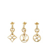 Louis Vuitton Gold Plated Crazy In Lock Drop Push Back Earring Set Secondhand