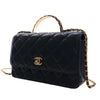 Chanel CC Quilted Lambskin Metal Twist Top Handle Flap Secondhand