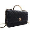 Chanel CC Quilted Lambskin Metal Twist Top Handle Flap Secondhand