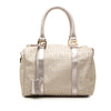 Secondhand Fendi Small Zucchino Metallic Canvas Forever Bauletto Boston Bag