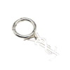 Saint Laurent Silver Plated Rhinestones Logo Keychain Secondhand
