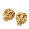 Secondhand Chanel Gold Plated CC Round Clip on Earrings