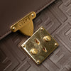 Fendi Zucca Embossed Leather Handle Clutch Secondhand