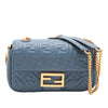 Fendi Small FF Nappa Embossed Chain Midi Baguette Secondhand