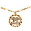 Chanel CC Gold Plated Strass Pendant Necklace Secondhand
