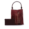 Burberry House Check Canvas and Suede Fringe Bucket Bag Secondhand