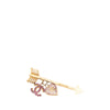 Chanel CC Gold Plated Strass Arrow Heart Charm Pin Brooch Secondhand