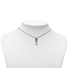 Dior Palladium Plated Enamel Logo Plaque Pendant Necklace Secondhand