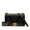 Chanel Old Medium Chevron Mixed Leather Boy Flap Secondhand