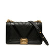 Chanel Old Medium Chevron Mixed Leather Boy Flap Secondhand