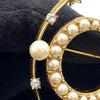 Dior Gold Plated Crystal and Faux Pearl Clair D Lune Brooch Secondhand