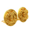 Chanel CC Gold Plated Round Clip On Earrings Secondhand