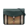 Burberry Small Leather and House Check Canvas Derby Macken Crossbody Secondhand