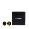 Chanel CC Gold Plated and Enamel Round Clip On Earrings Secondhand