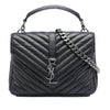 Saint Laurent Medium Chevron Sheepskin Monogram College Satchel Secondhand