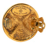 Chanel Gold Plated Quilted Round Clip On Earrings Secondhand