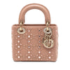 Dior Mini Calfskin Cannage Bead and Strass Embellished Lady Dior Secondhand