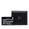 Chanel CC Embossed Goatskin Camellia Trifold Compact Wallet Secondhand